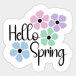 Hello Spring Rainbow Floral Sticker